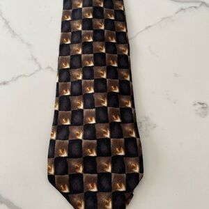 J. Z Richards Man Brown/ Black Hand Made Silk Tie